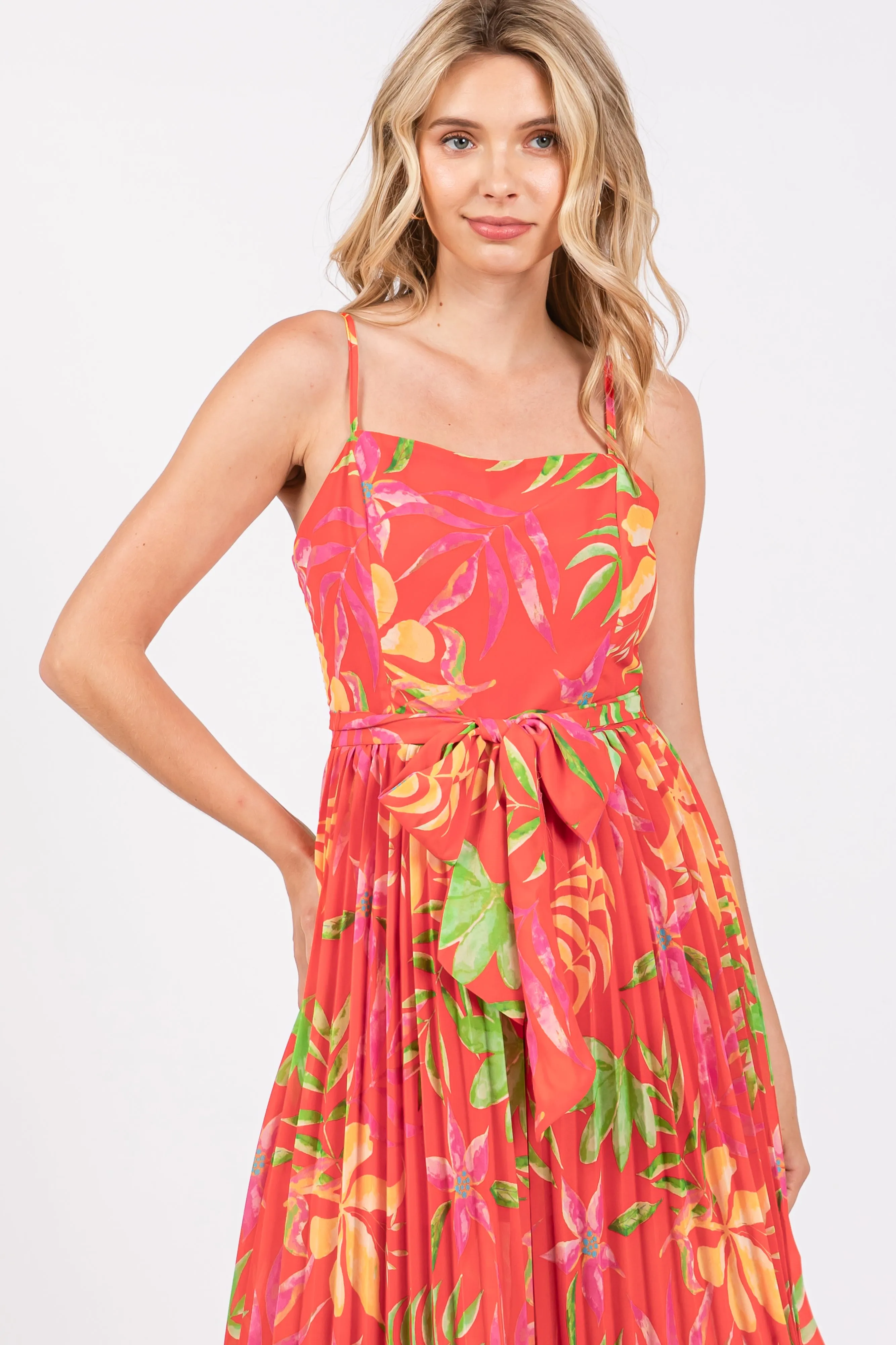 Red Floral Wide Leg Jumpsuit sold by Pinkblush product image thumbnail 4