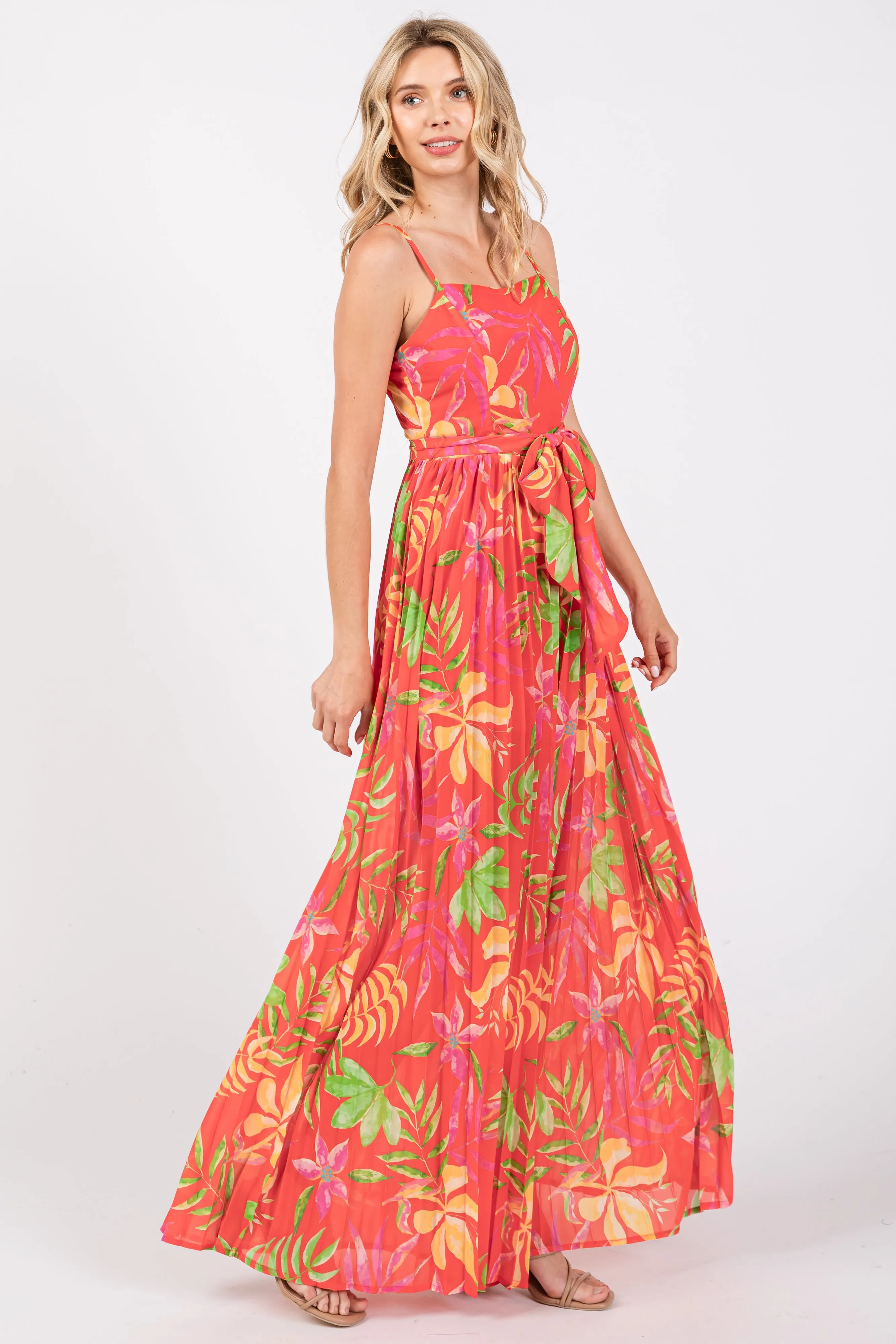 Red Floral Wide Leg Jumpsuit sold by Pinkblush product image thumbnail 2