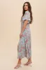 Mint Green Floral Button Front Short Flutter Sleeve Maxi Dress sold by Pinkblush
