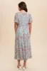 Mint Green Floral Button Front Short Flutter Sleeve Maxi Dress sold by Pinkblush