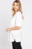 White Short Sleeve Pocketed Top sold by Pinkblush