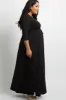 PinkBlush Black Sash Tie Wrap Plus Maternity Maxi Dress sold by Pinkblush