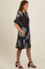 Mocha Abstract Print Button Up Midi Dress sold by Pinkblush