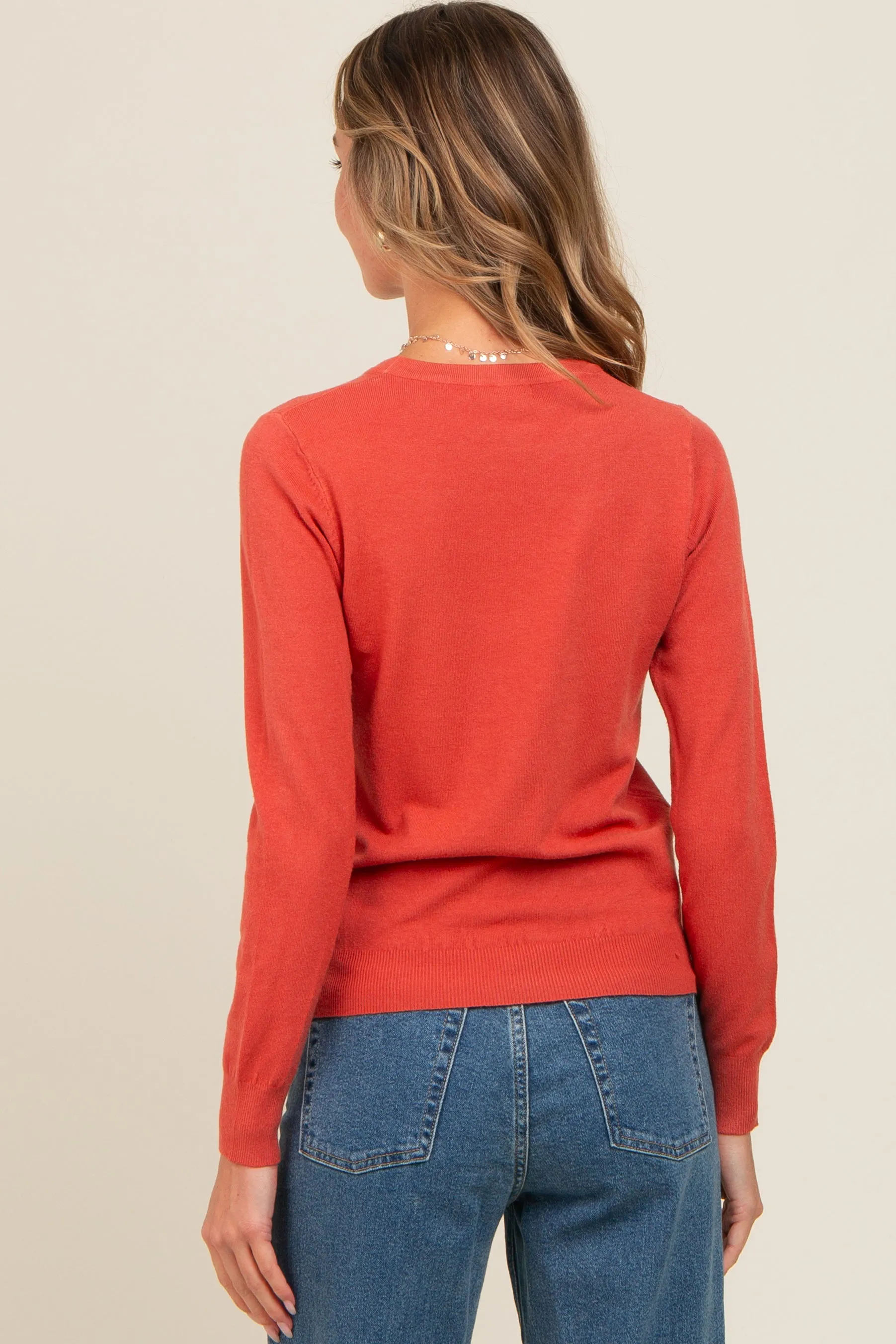 Dark Rust Basic Soft Knit Sweater sold by Pinkblush product image thumbnail 4