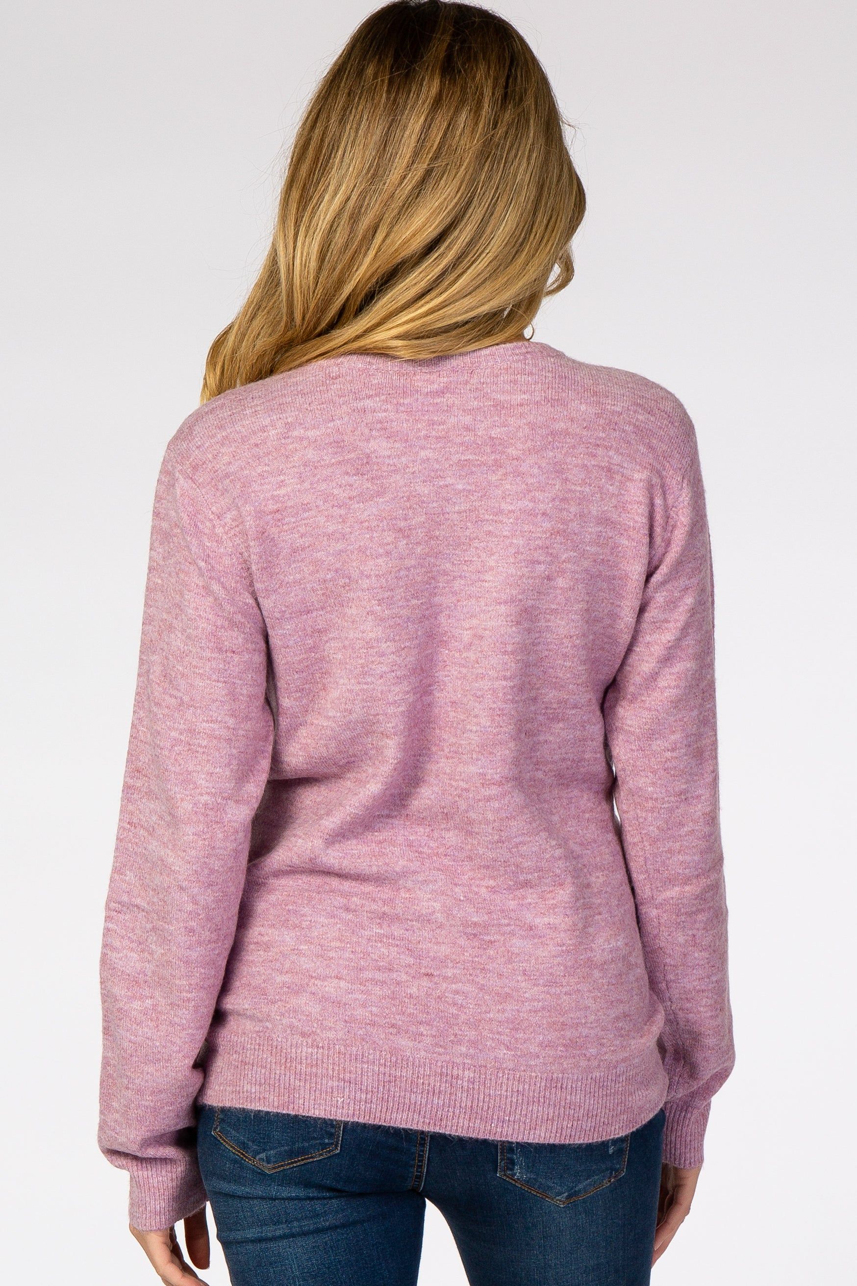 Lavender Brushed Knit Maternity Sweater sold by Pinkblush product image thumbnail 3