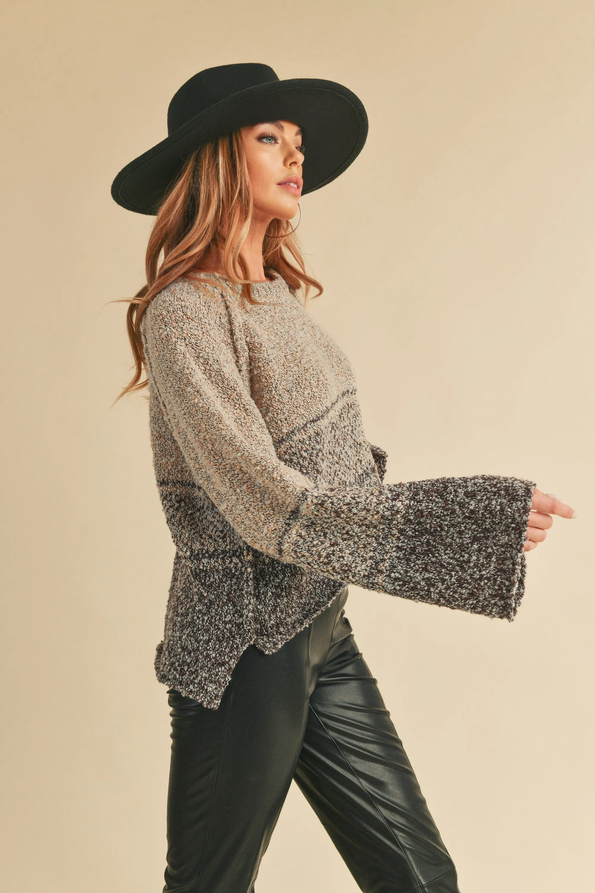 Oat Brown Colorblock Sweater sold by Pinkblush product image thumbnail 2