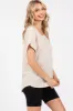 Beige Short Sleeve Terry Top sold by Pinkblush