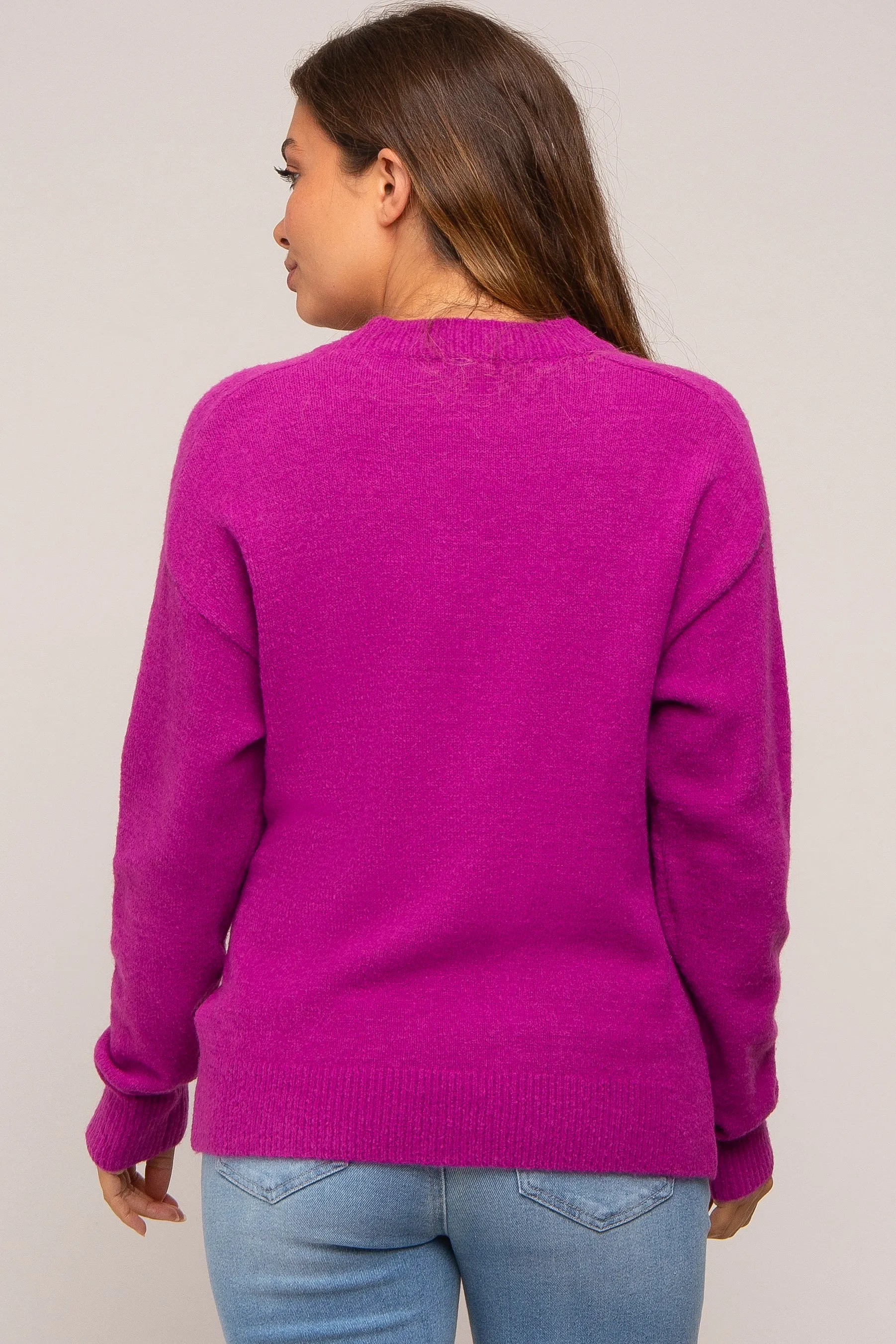 Magenta Basic Maternity Sweater sold by Pinkblush product image thumbnail 3