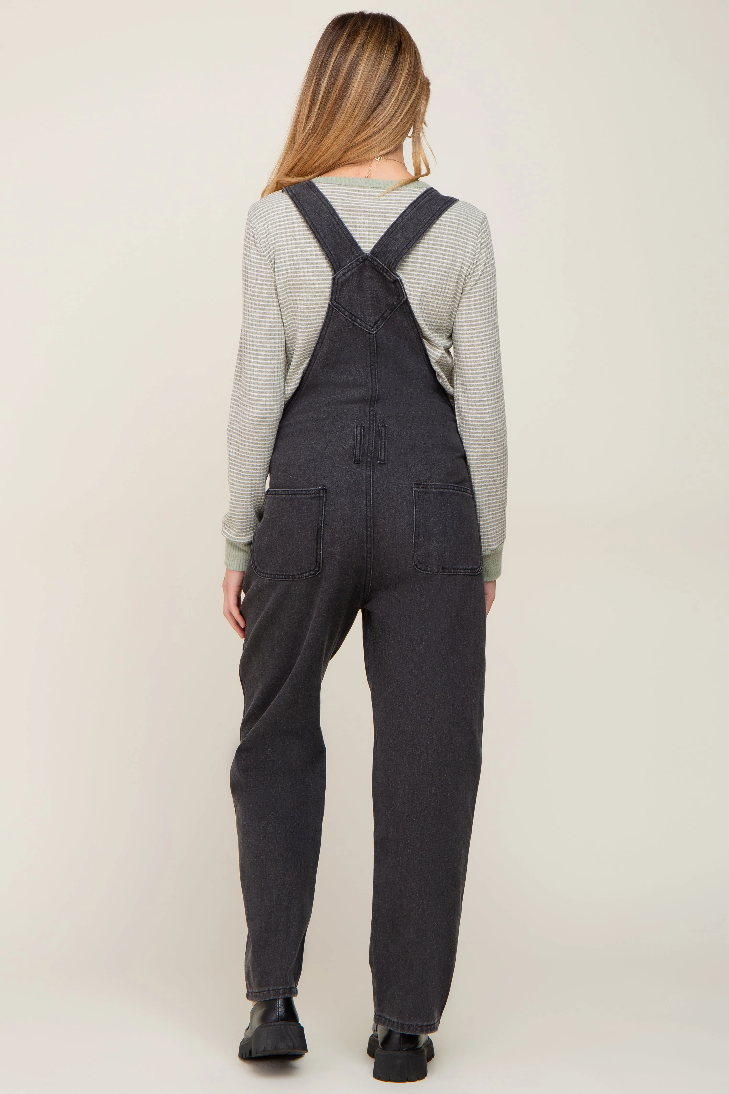 Black Denim Maternity Overalls sold by Pinkblush product image thumbnail 3