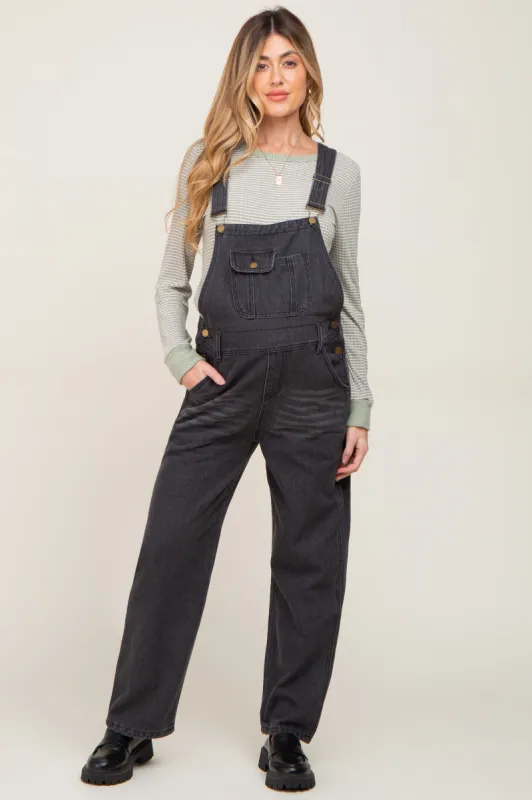 Black Denim Maternity Overalls sold by Pinkblush