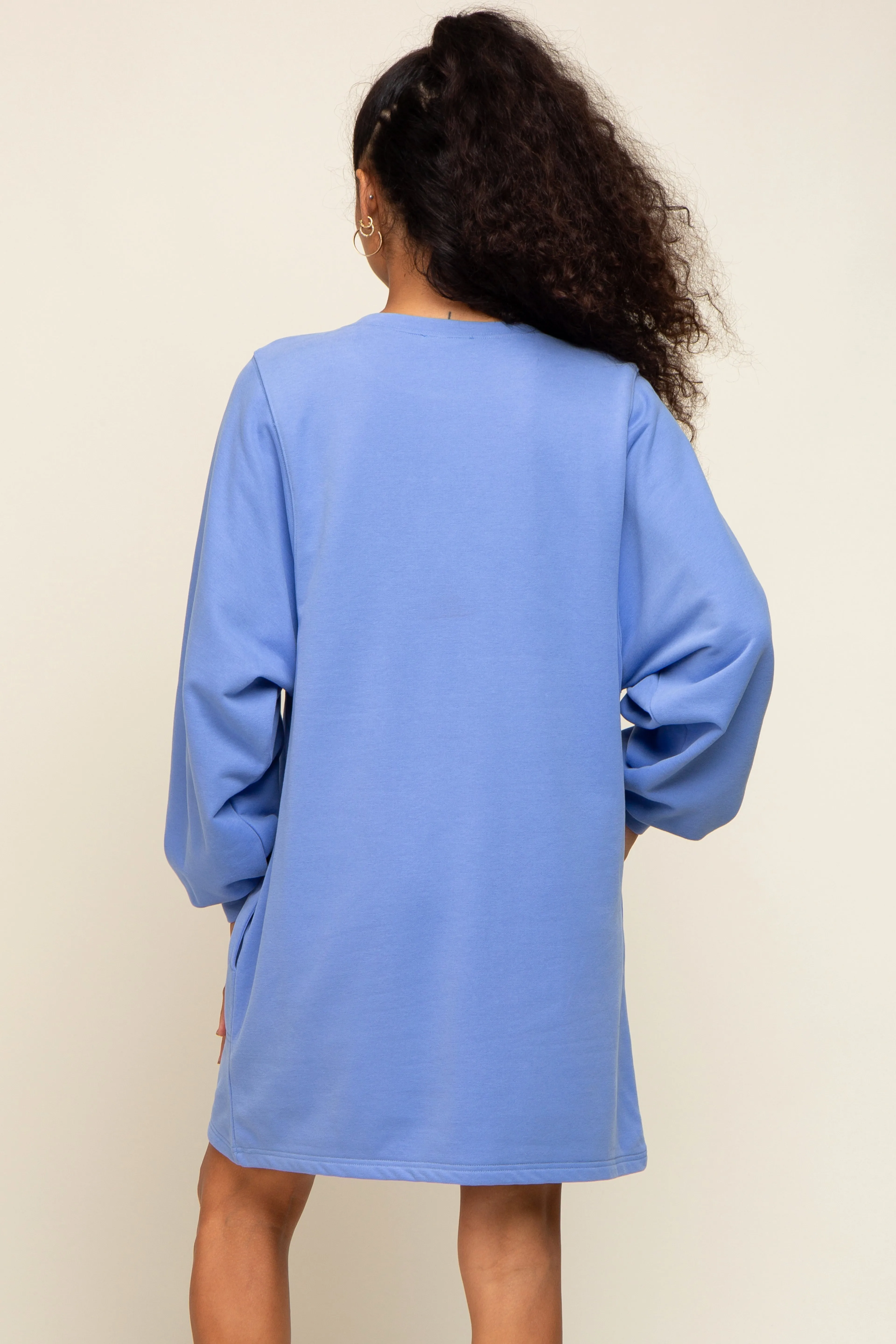 Blue Ultra Soft Sweatshirt Dress sold by Pinkblush product image thumbnail 3