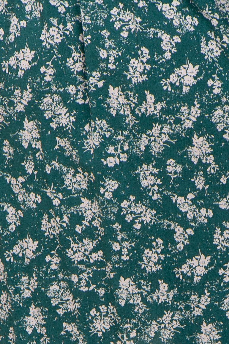 Forest Green Floral Ruffle Sleeve Smocked Dress sold by Pinkblush product image thumbnail 4