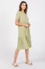 Light Olive Ribbed Tiered Midi Dress sold by Pinkblush