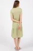 Light Olive Ribbed Tiered Midi Dress sold by Pinkblush