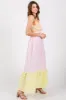 Multi-Color Striped Color Block Shoulder Tie Maxi Dress sold by Pinkblush
