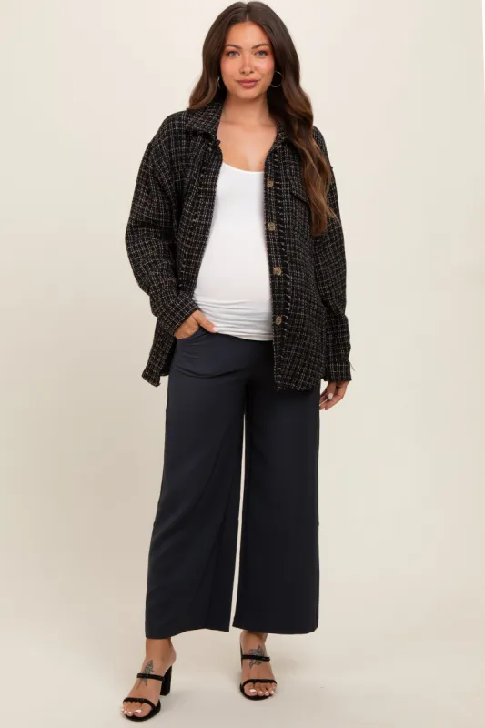 Charcoal Maternity Wide Leg Pants sold by Pinkblush