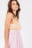 Multi-Color Striped Color Block Shoulder Tie Maxi Dress sold by Pinkblush