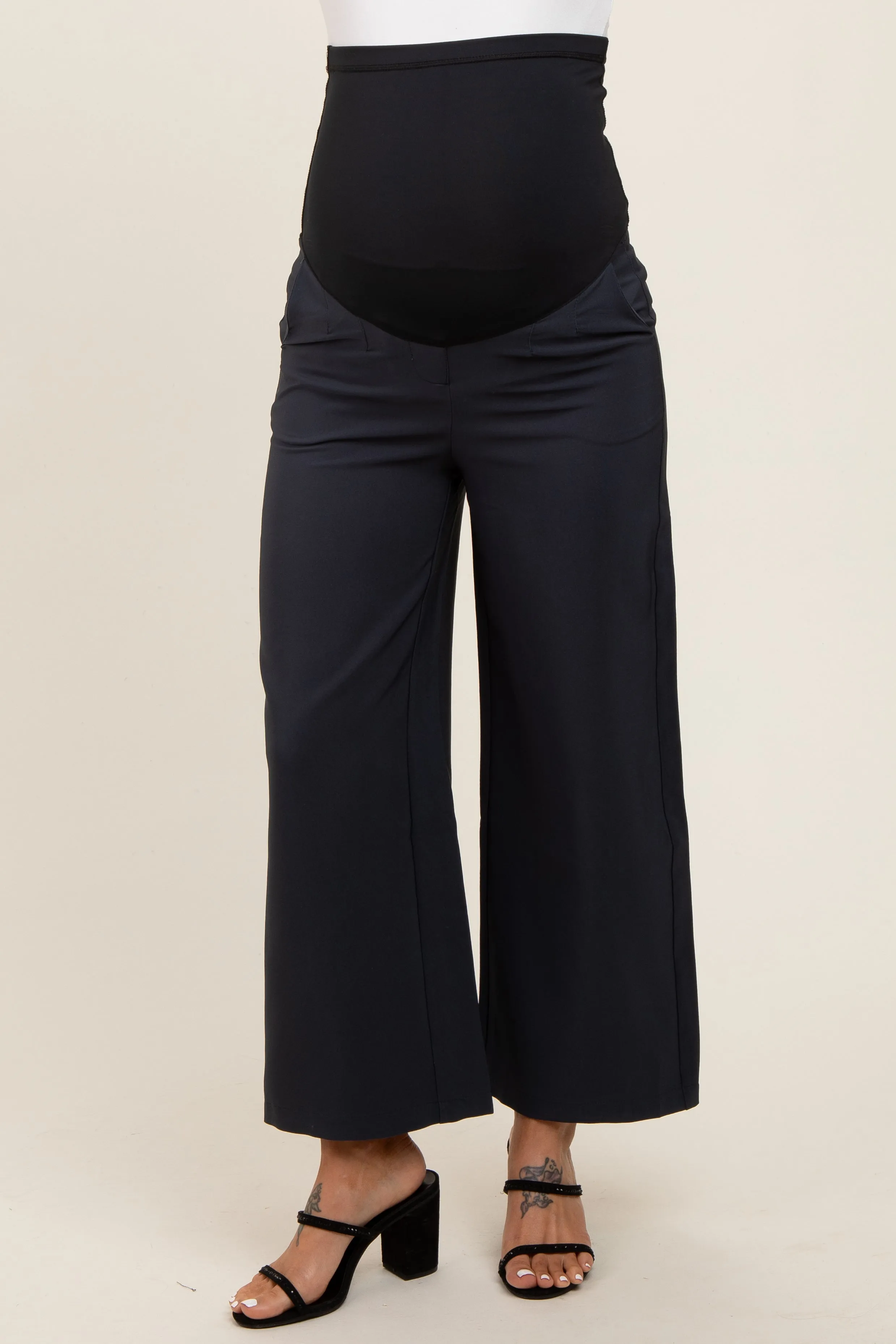 Charcoal Maternity Wide Leg Pants sold by Pinkblush product image thumbnail 2