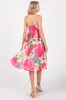 Pink Floral Smocked Chiffon Midi Dress sold by Pinkblush