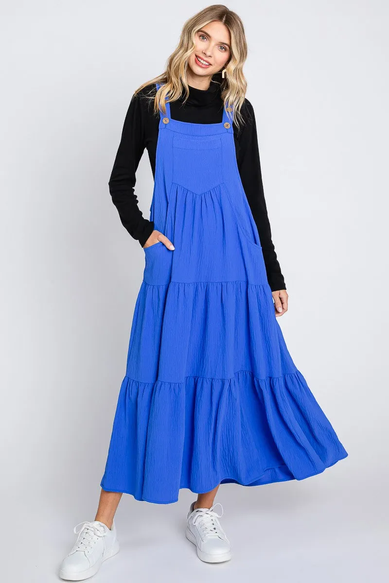 Royal Button Sling Tiered Maternity Midi Dress sold by Pinkblush product image thumbnail 4