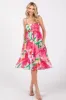Pink Floral Smocked Chiffon Midi Dress sold by Pinkblush