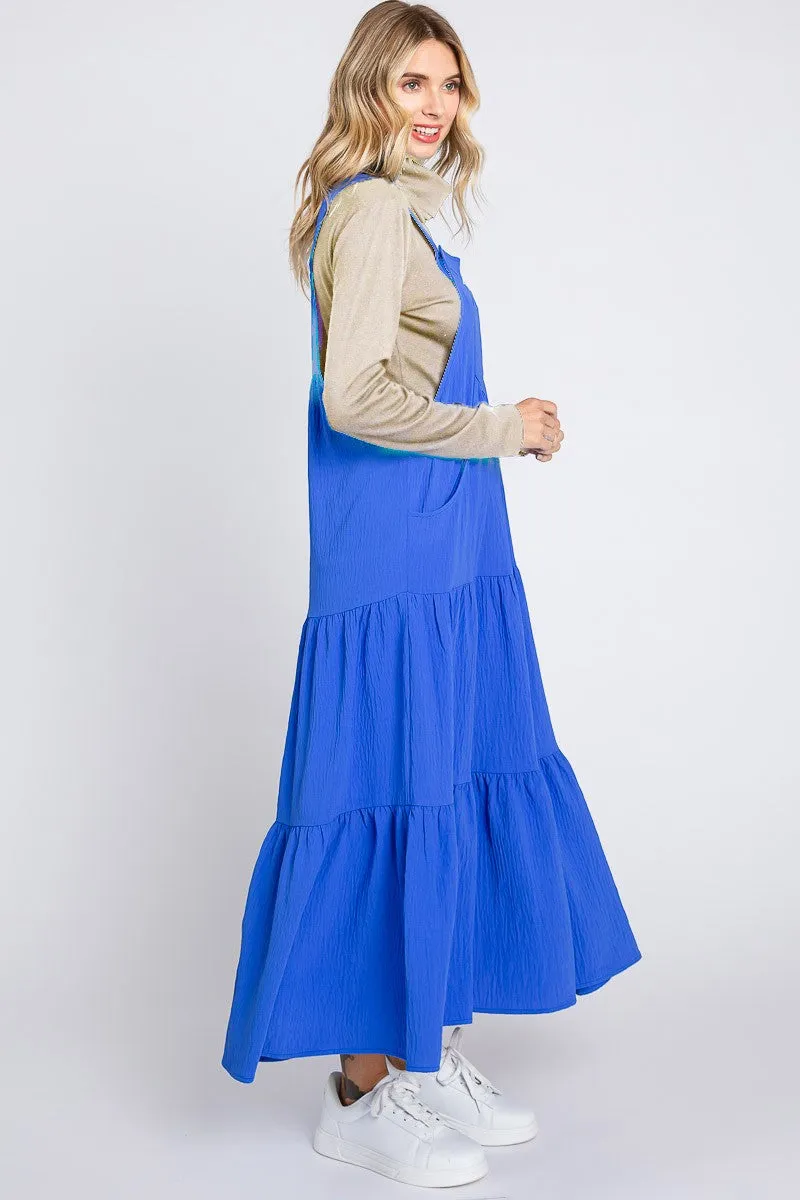 Royal Button Sling Tiered Maternity Midi Dress sold by Pinkblush product image thumbnail 2