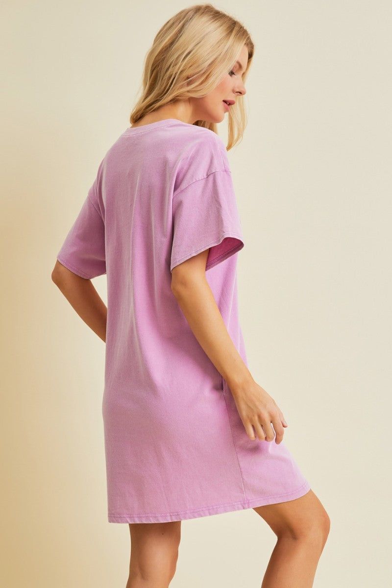 Pink Short Sleeve Side Pocket Dress sold by Pinkblush product image thumbnail 3
