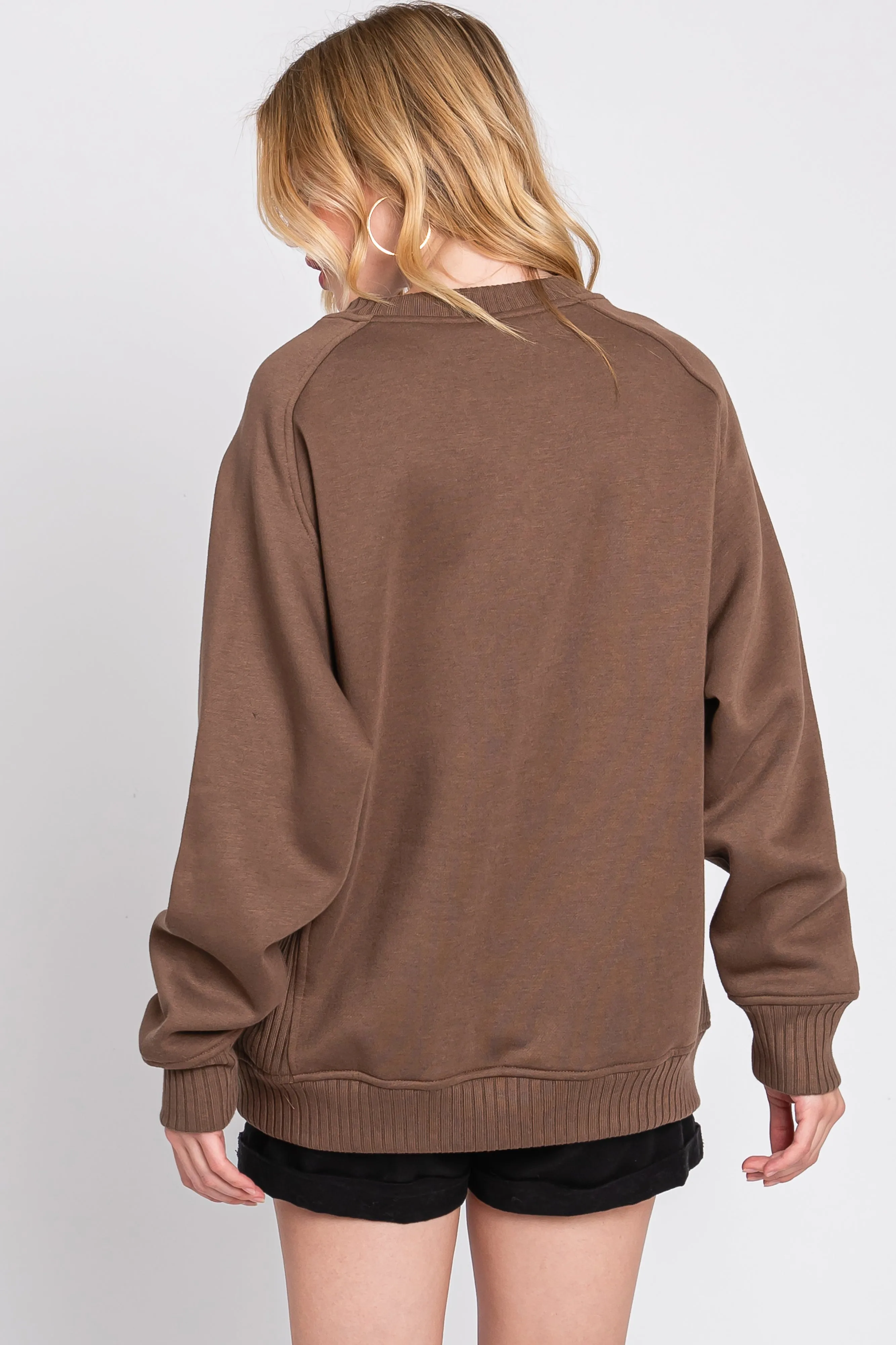Brown Pullover Terry Crewneck sold by Pinkblush product image thumbnail 3