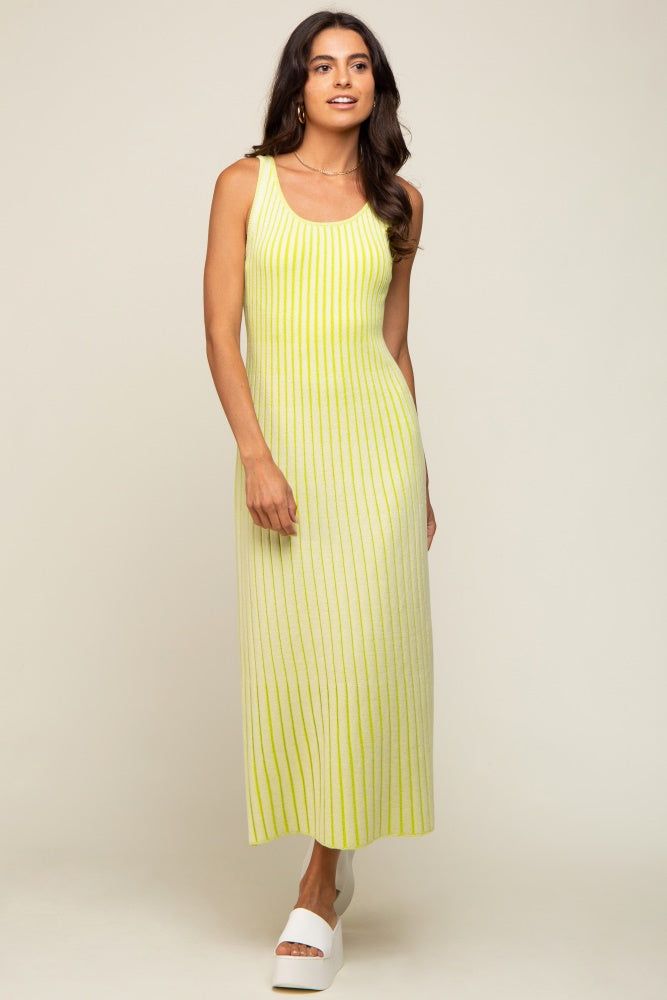Lime Ribbed Sleeveless Maxi Dress sold by Pinkblush product image thumbnail 4