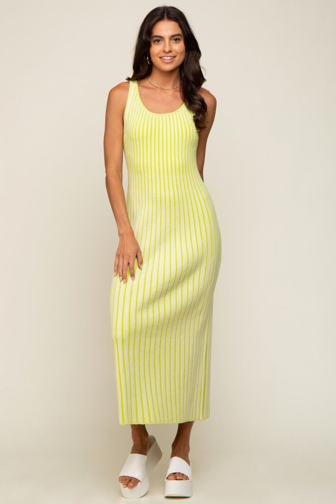 Lime Ribbed Sleeveless Maxi Dress sold by Pinkblush product image thumbnail 5