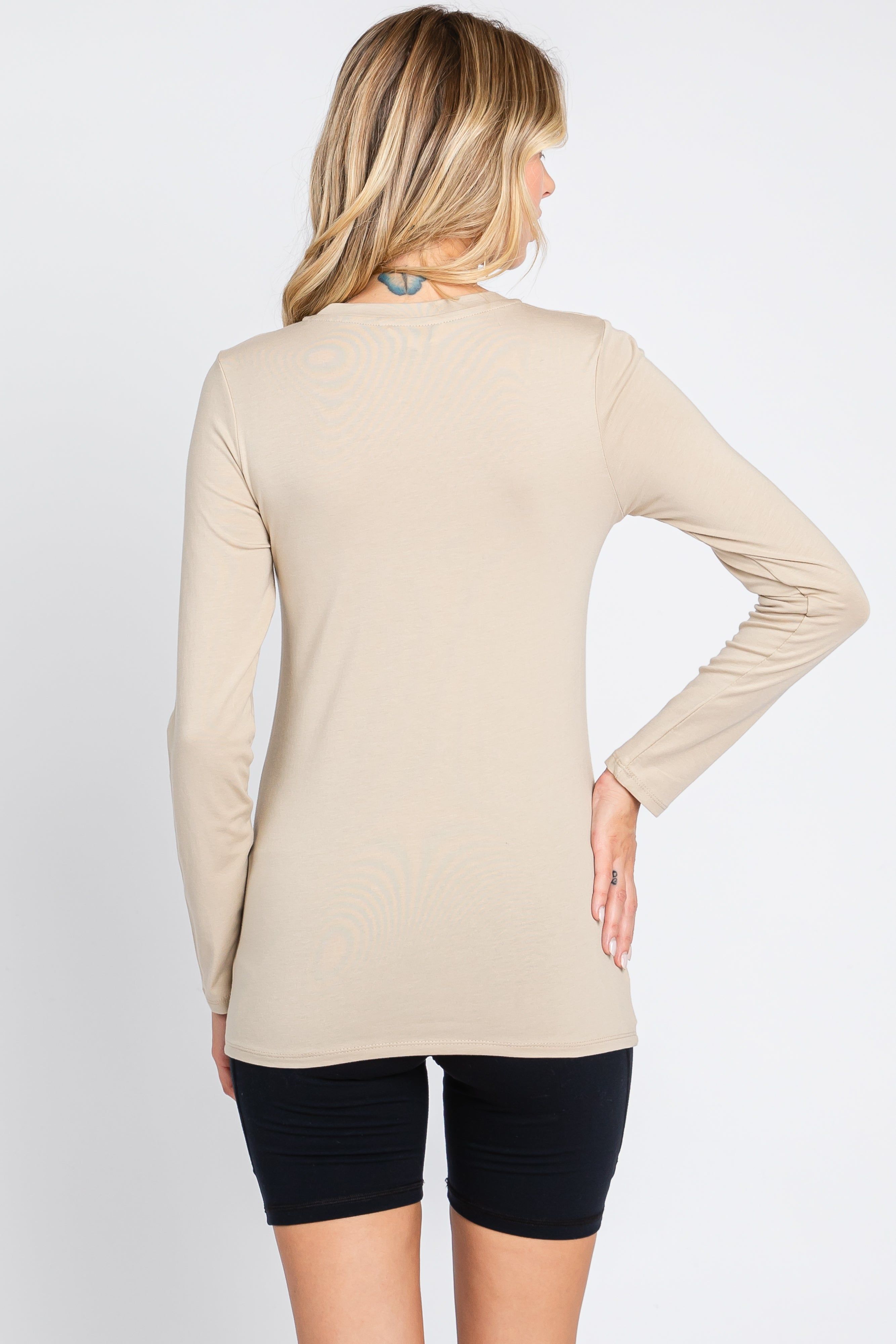 Beige Long Sleeve Top sold by Pinkblush product image thumbnail 3