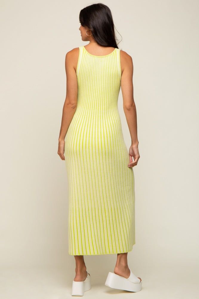Lime Ribbed Sleeveless Maxi Dress sold by Pinkblush product image thumbnail 3