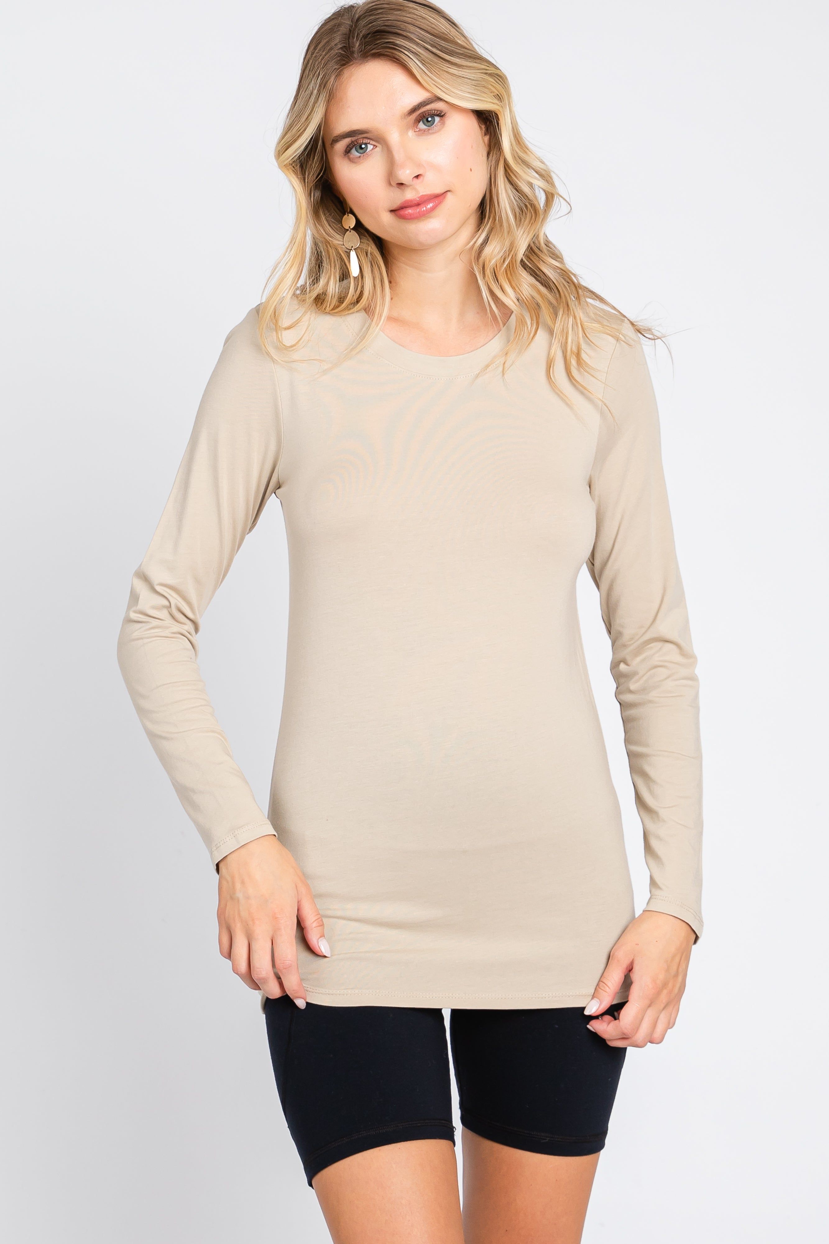 Beige Long Sleeve Top sold by Pinkblush