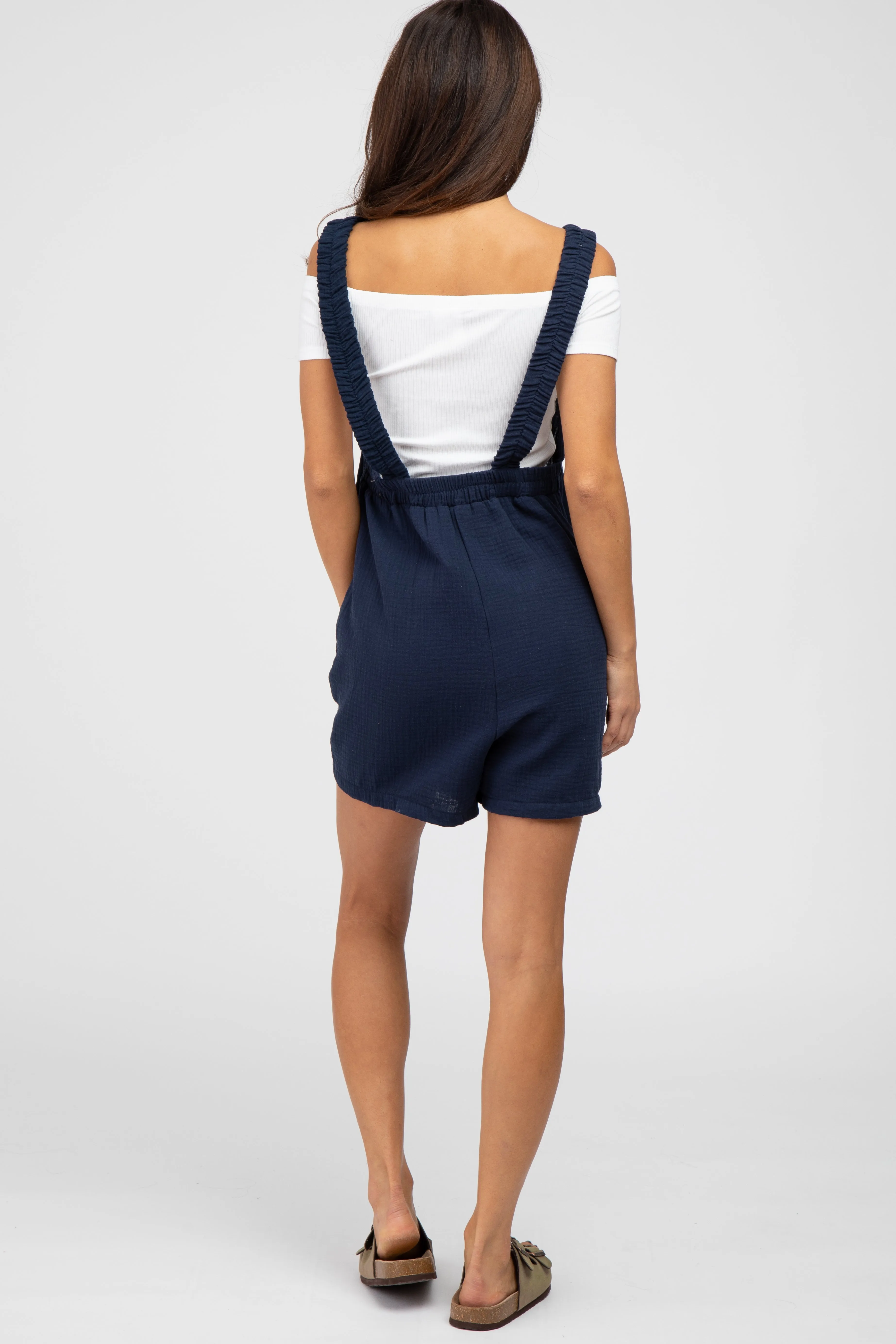 Navy Blue Square Neck Elastic Strap Romper sold by Pinkblush product image thumbnail 3