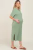 Green Shift Maternity Midi Dress sold by Pinkblush
