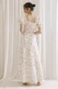 Ivory Pink Floral Rose Bouquet Print Maxi Dress sold by Pinkblush