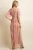 Light Pink Lace Mesh Overlay Maxi Dress sold by Pinkblush
