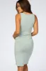 Light Mint Sleeveless Ruched Fitted Maternity Dress sold by Pinkblush