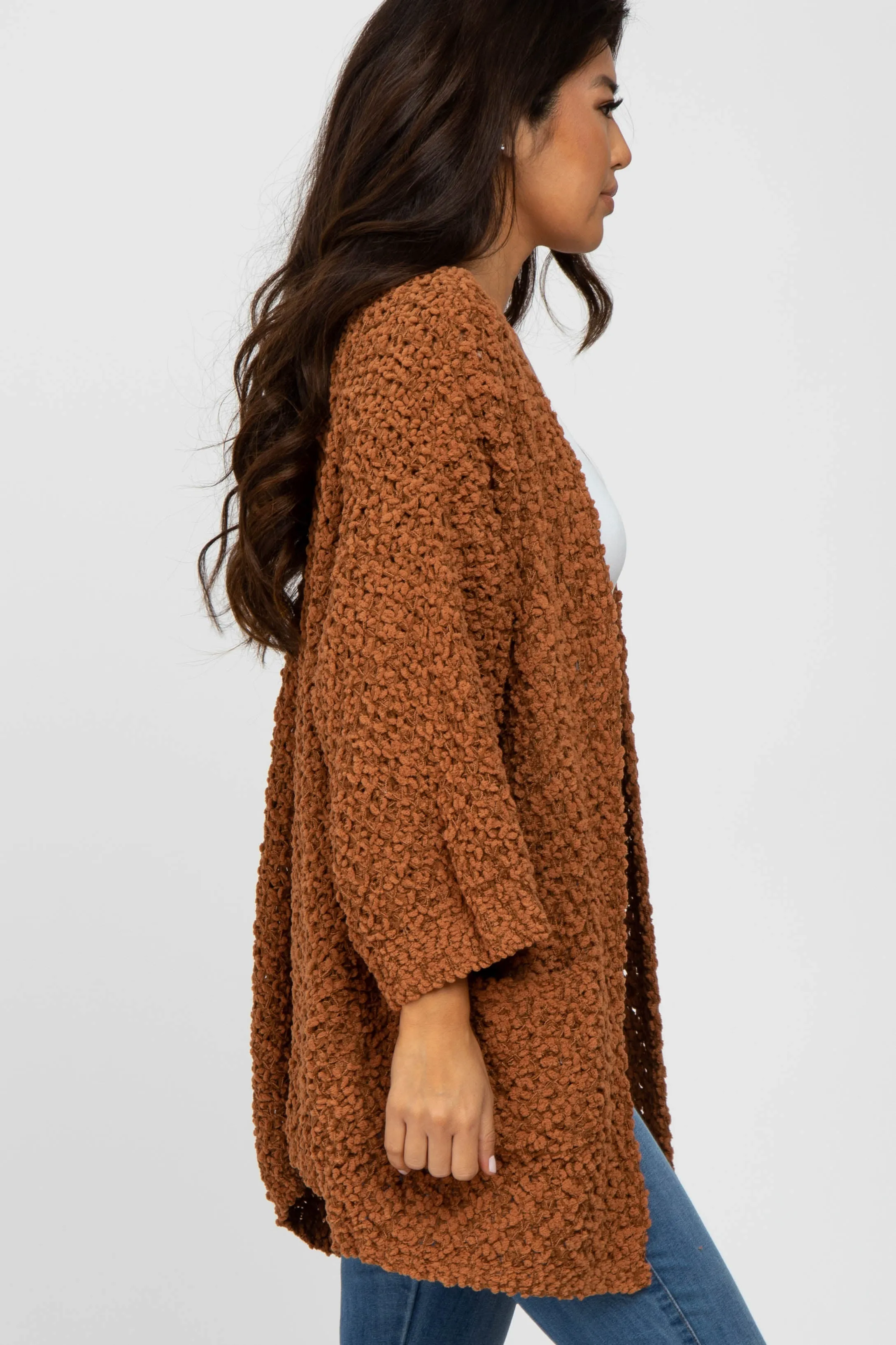 Camel Soft Popcorn Knit Cardigan sold by Pinkblush product image thumbnail 3