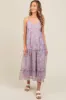 Periwinkle Abstract Floral Crisscross Back Maxi Dress sold by Pinkblush