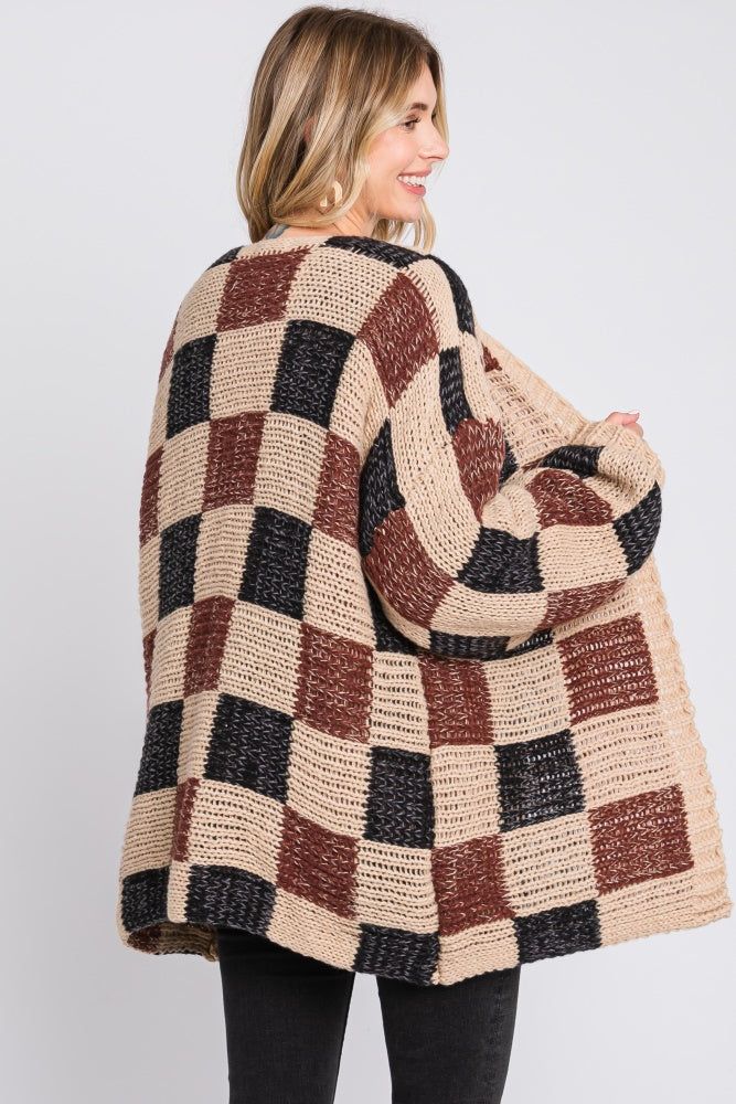Black Checkered Oversized Cardigan sold by Pinkblush product image thumbnail 4