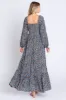 Navy Floral Long Sleeve Maxi Dress sold by Pinkblush