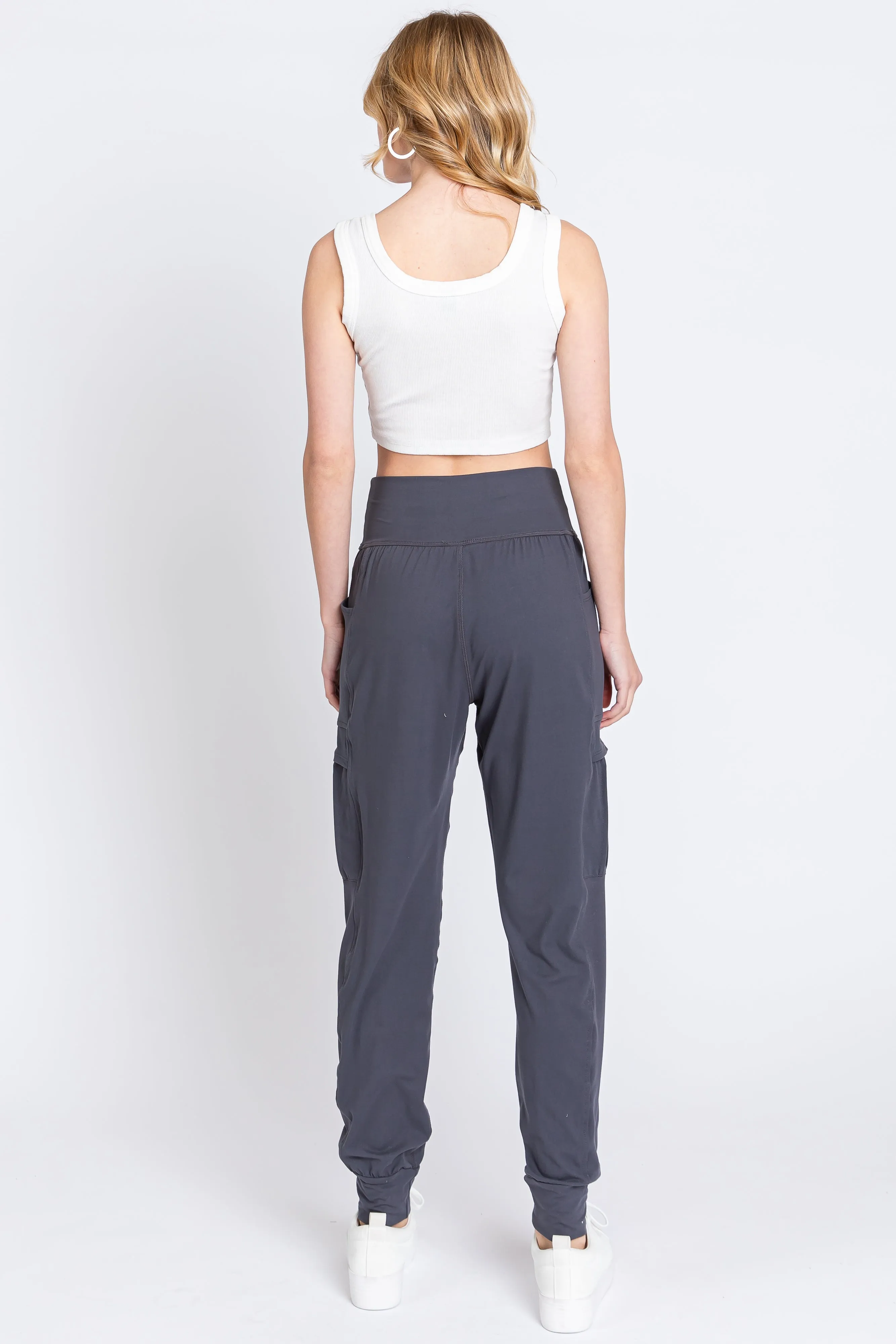 Charcoal Cargo Pocket Jogger Pants sold by Pinkblush product image thumbnail 3