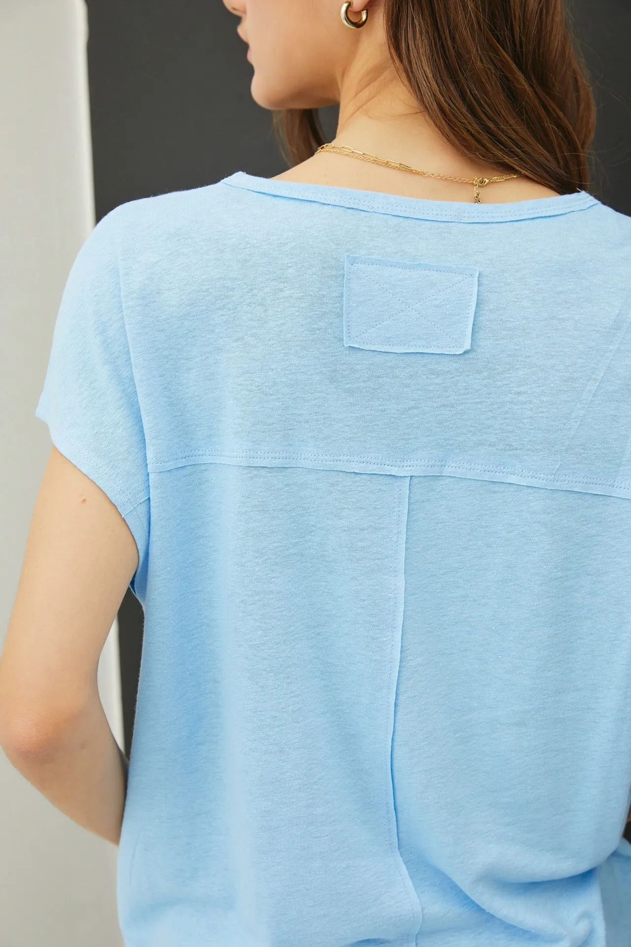 Blue V-Neck Top sold by Pinkblush product image thumbnail 3
