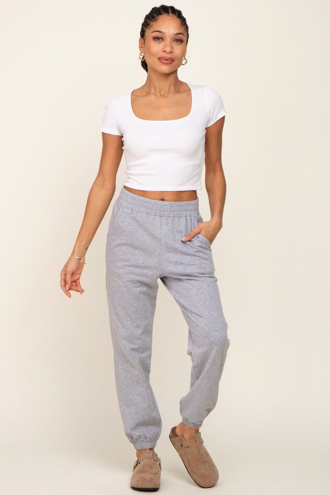 Heather Grey Basic Pocketed Sweatpants sold by Pinkblush product image thumbnail 5