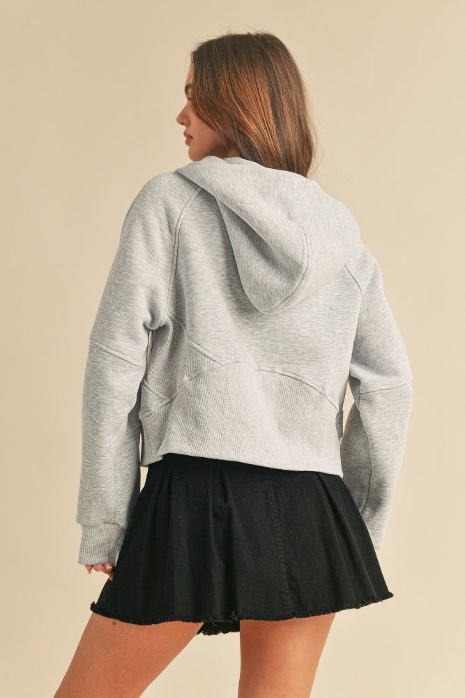 Heather Gray Half-Zip Hoodie sold by Pinkblush product image thumbnail 3