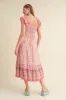 Pink Floral Smocked Midi Dress sold by Pinkblush