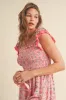 Pink Floral Smocked Midi Dress sold by Pinkblush