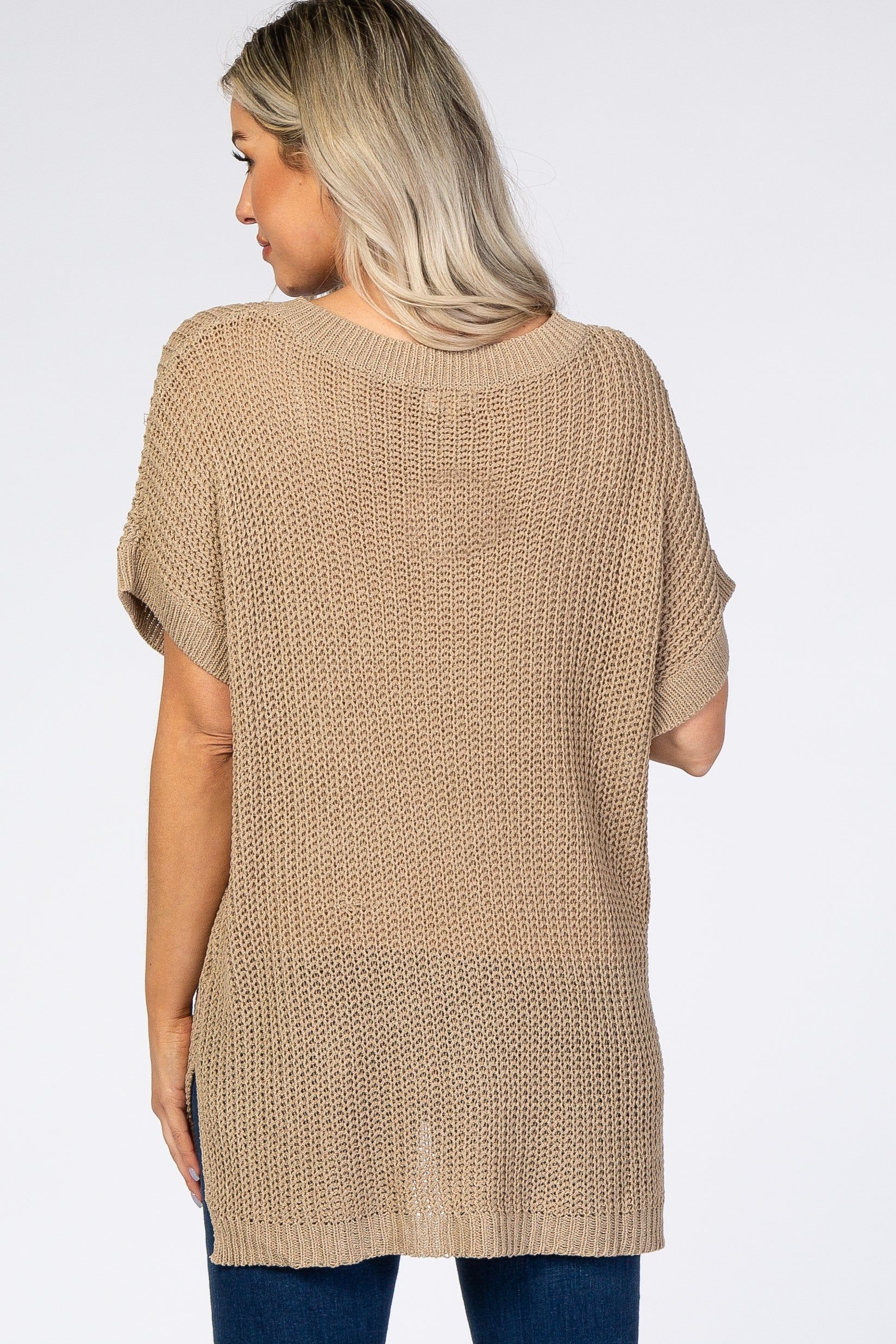 Dark Taupe Front Pocket Knit Maternity Top sold by Pinkblush product image thumbnail 4