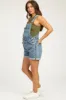 Blue Rolled Hem Maternity Short Overalls sold by Pinkblush